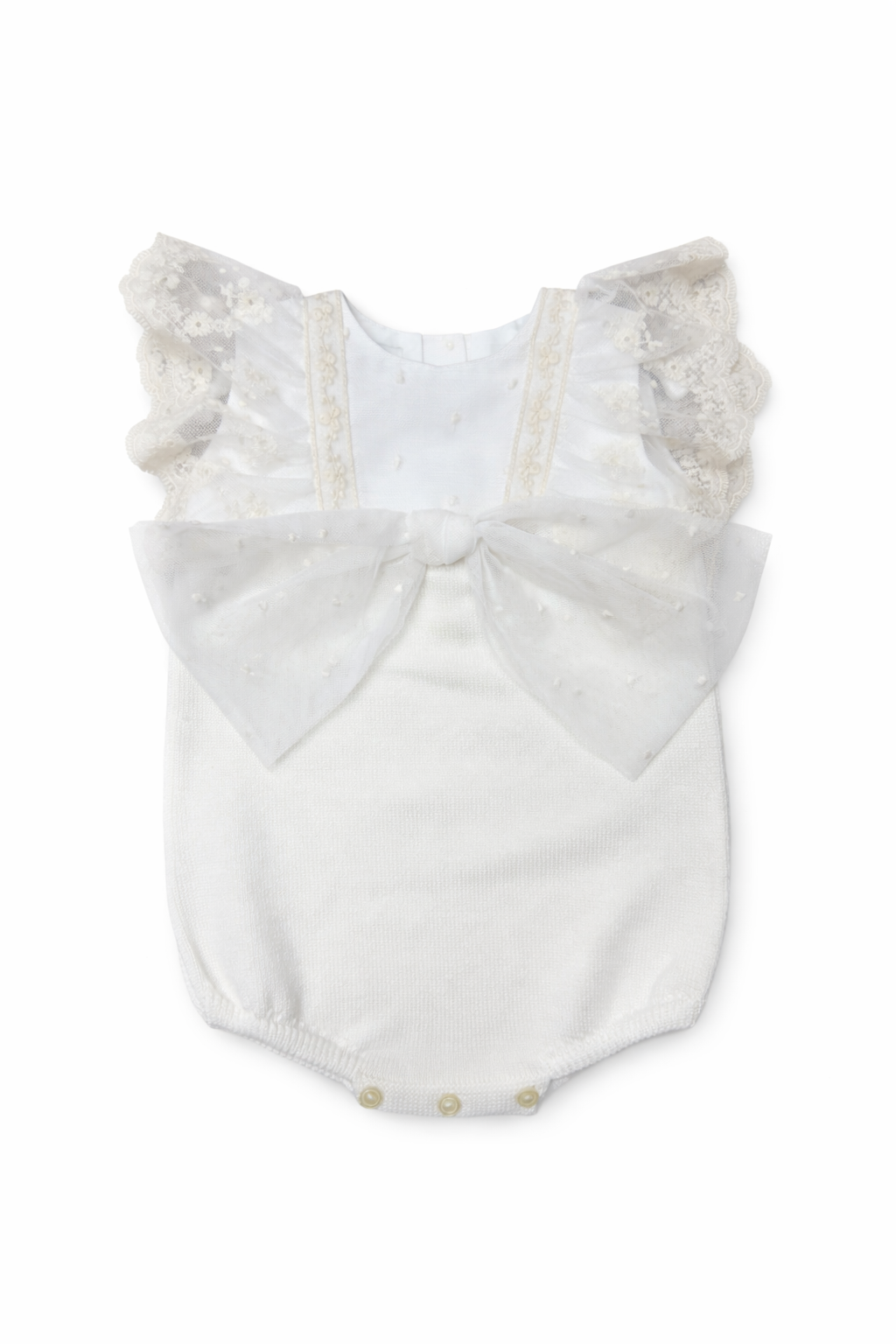 Granlei Ivory Lace Bow Romper