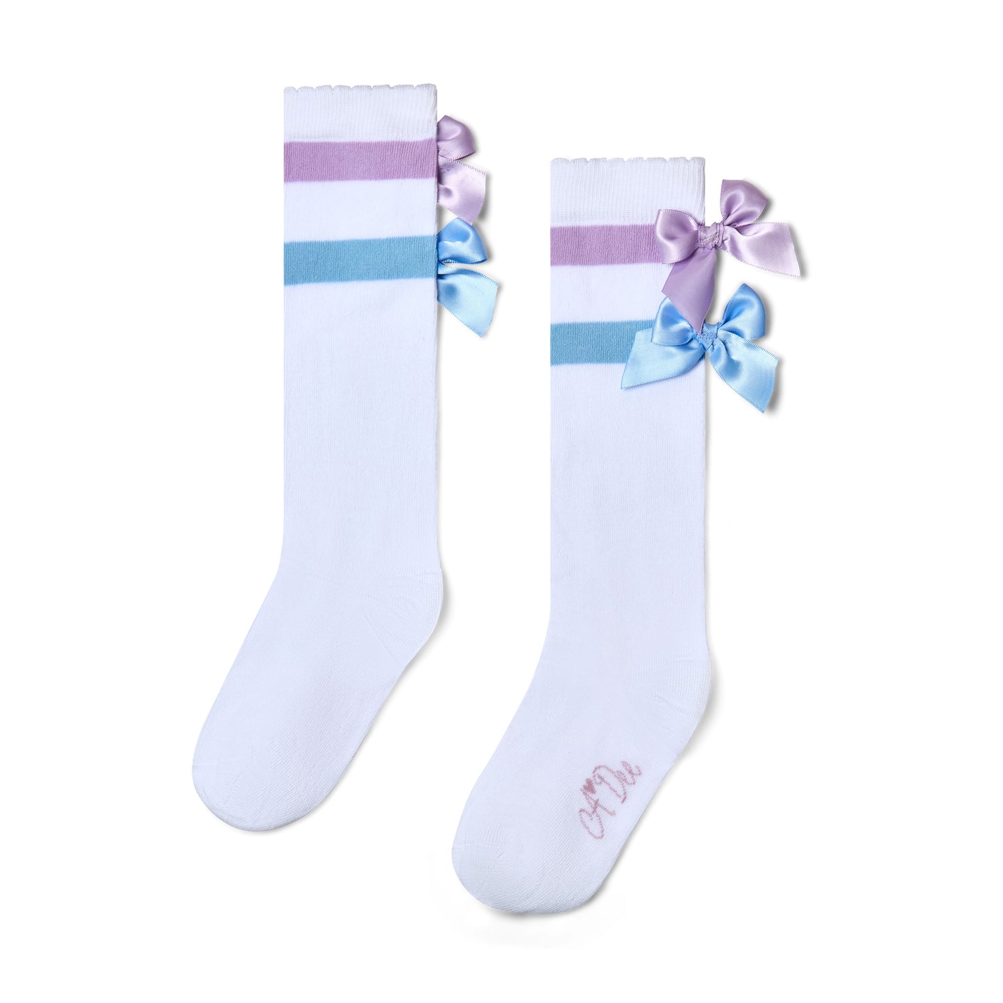 A Dee Saint White Bow Knee Socks