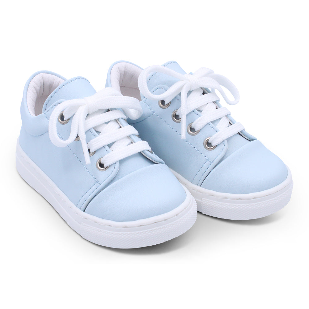 Borboleta Santiago Pale Blue Leather Trainers