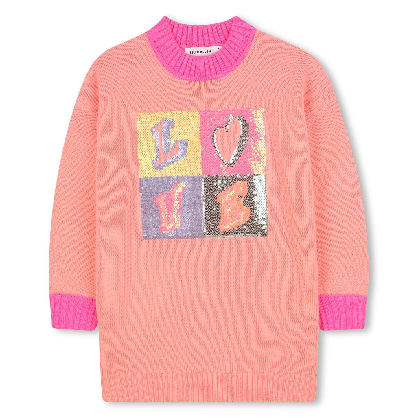 Billieblush Peach Sequin Knitted Dress