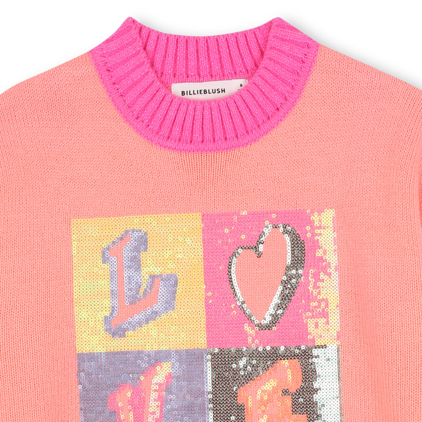 Billieblush Peach Sequin Knitted Dress