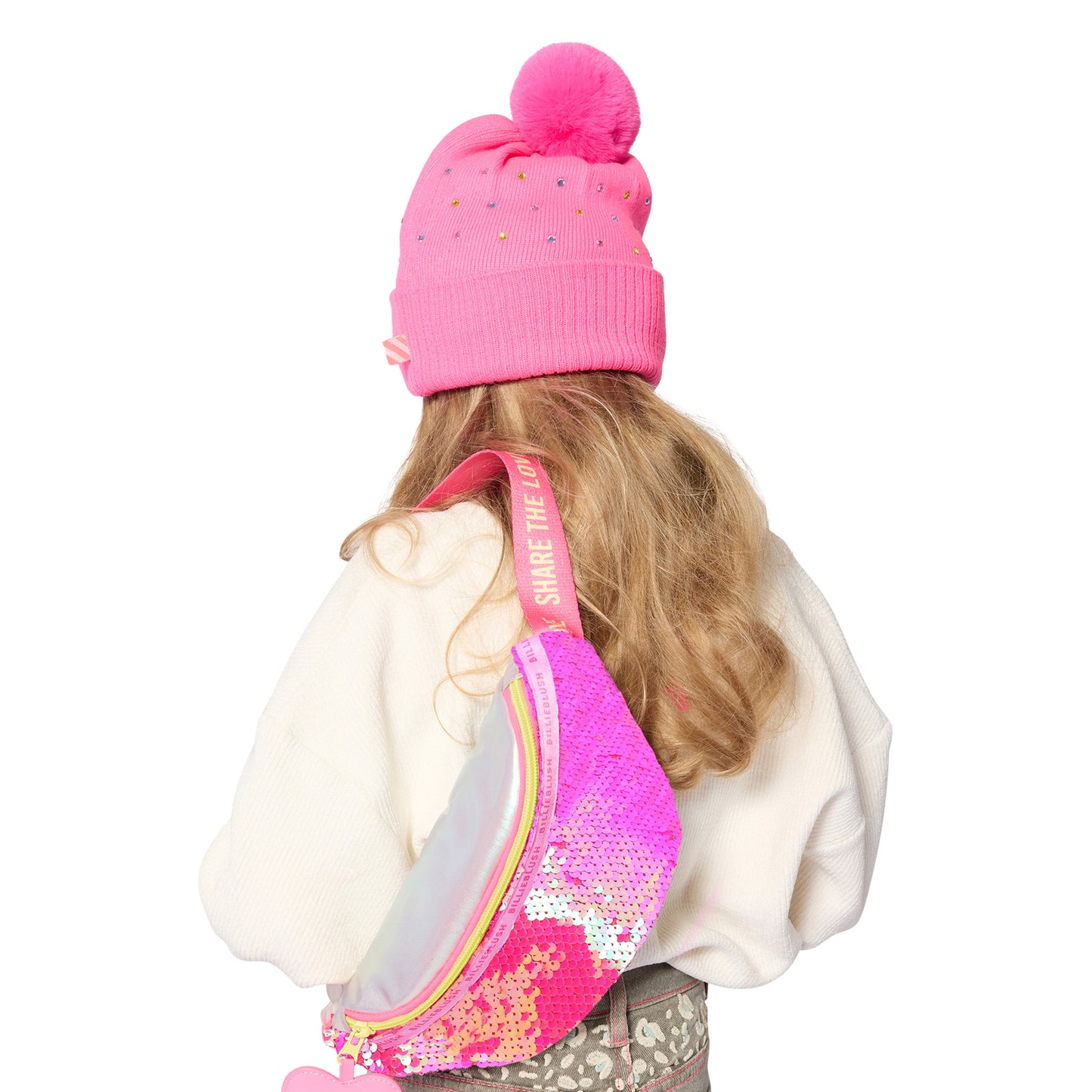 Billieblush Pink Heart Sequin Bum Bag
