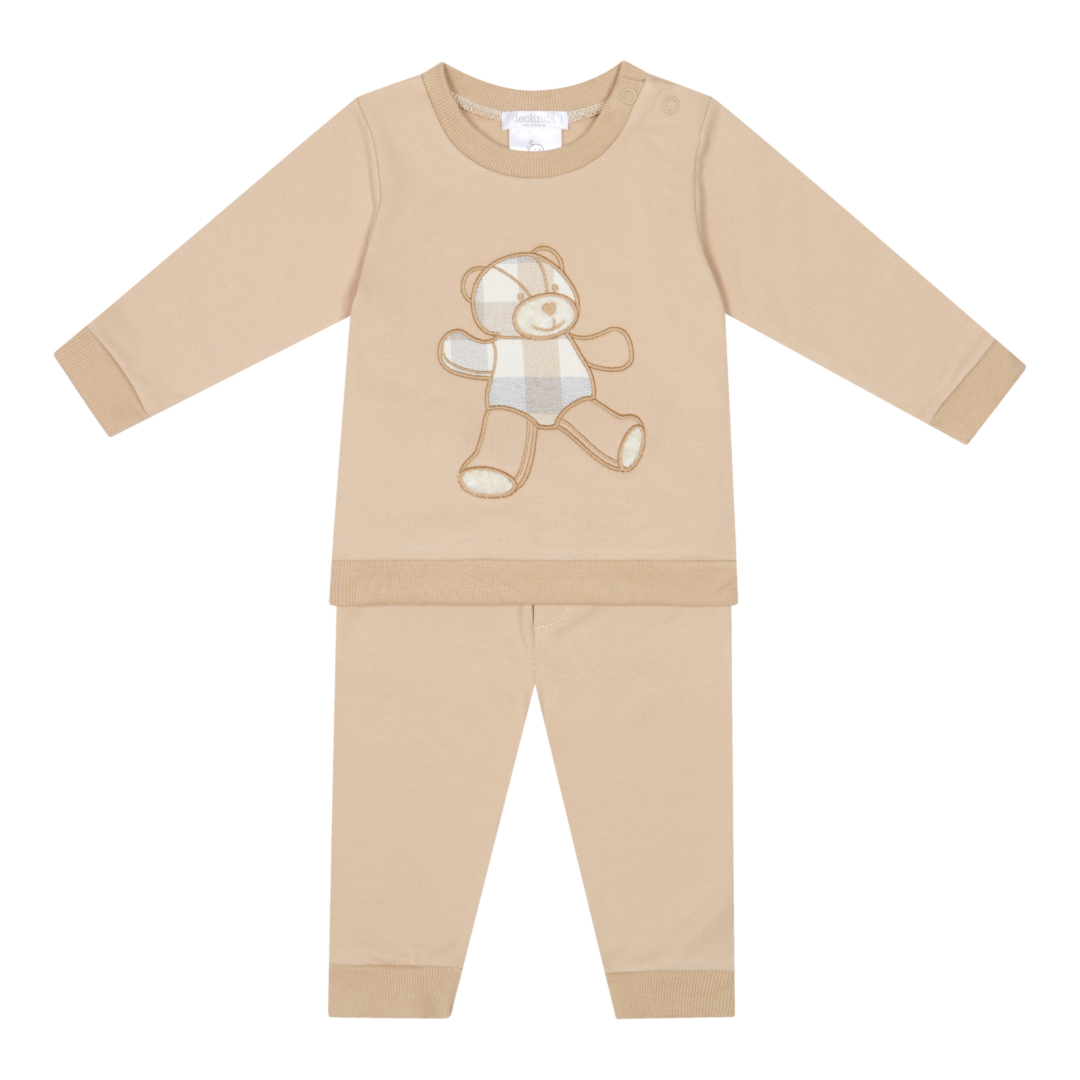 Deolinda Beige Teddy Check Tracksuit 26903