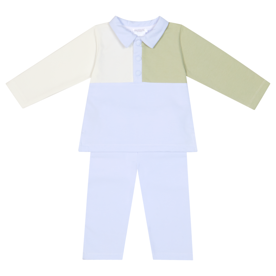Deolinda Pale Blue & Sage Green Polo Set 26719