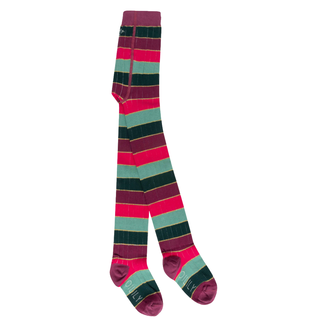Oilily Marais Teal Stripe Tights