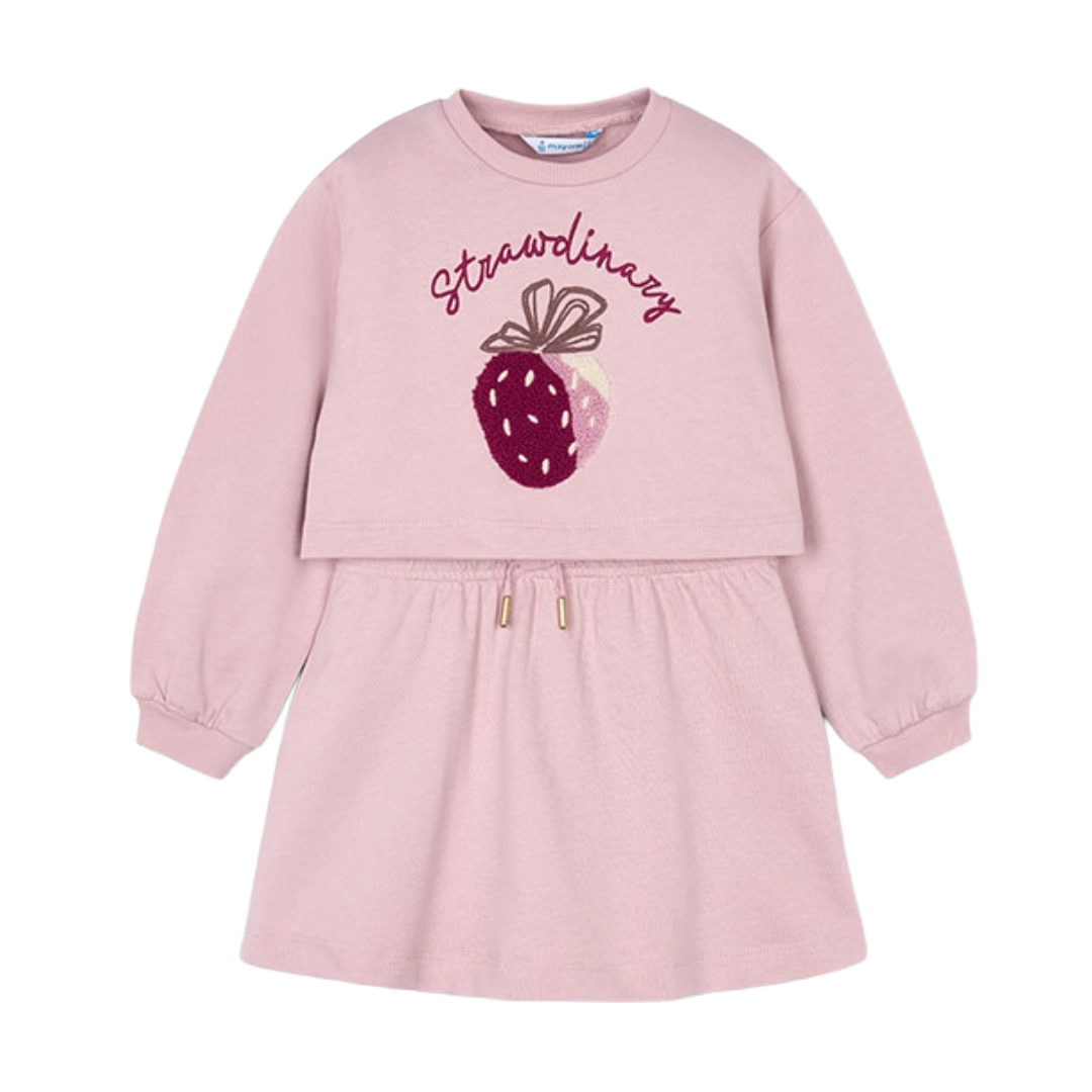 Mayoral Pink Strawdinary Sweat Dress 4927