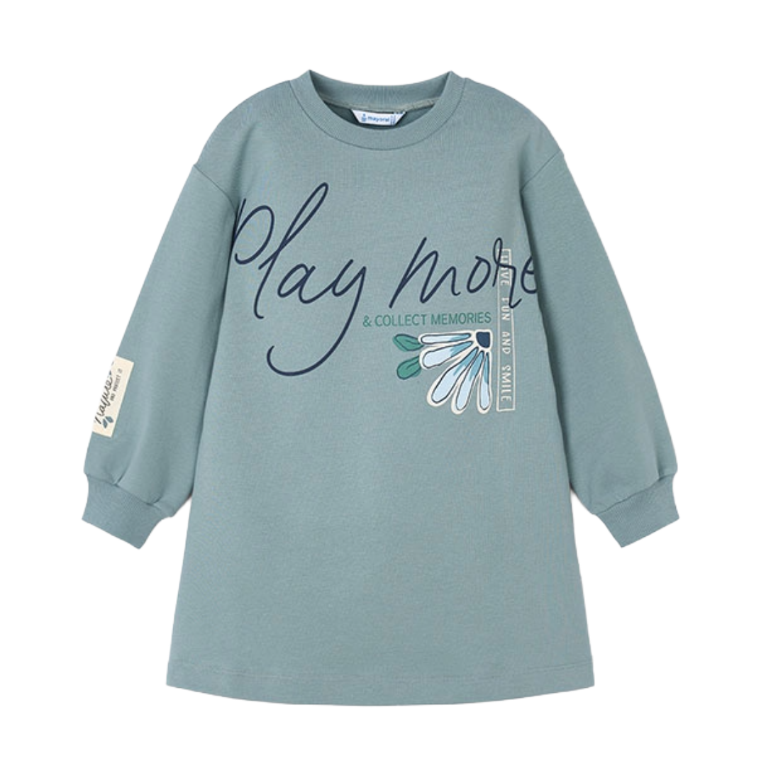Mayoral Green Fleece Sweat Dress 4929