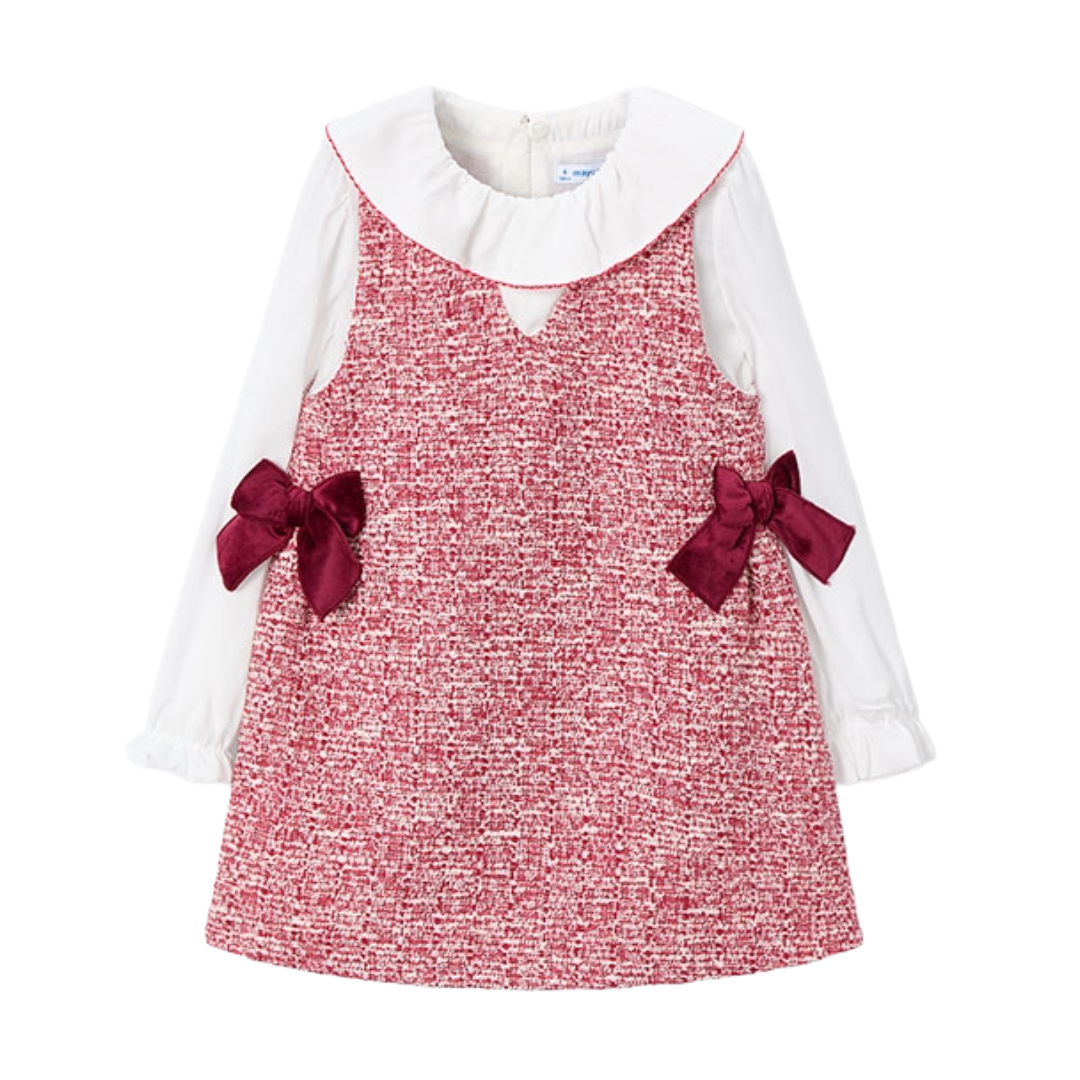 Mayoral Red Tweed Shirt Dress 4990