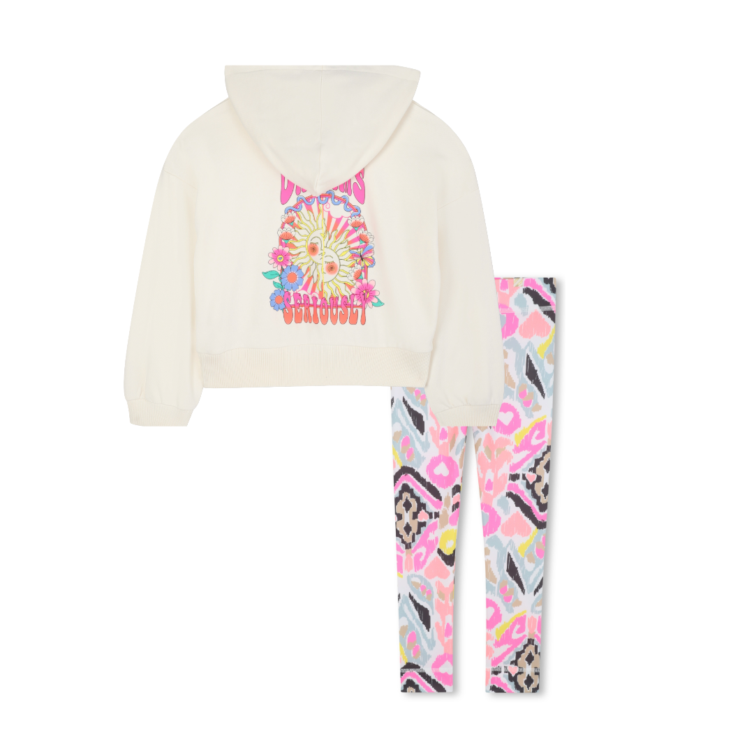 Billieblush Cream Pattern Hoodie Set