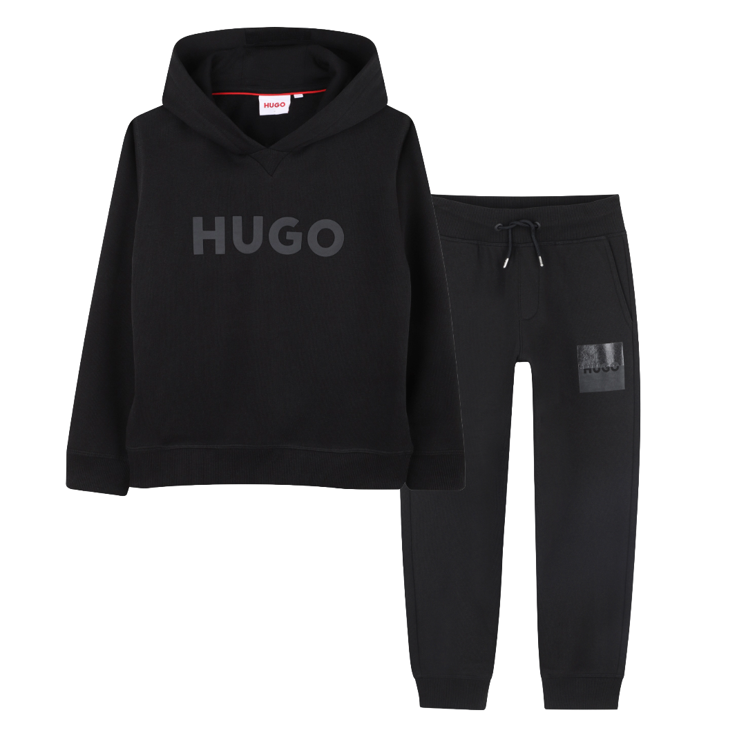 HUGO Black Hooded Tracksuit