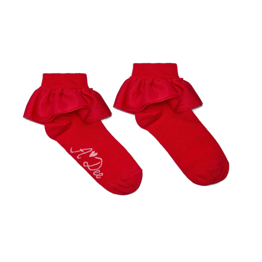 A Dee Loulou Red Ankle Socks