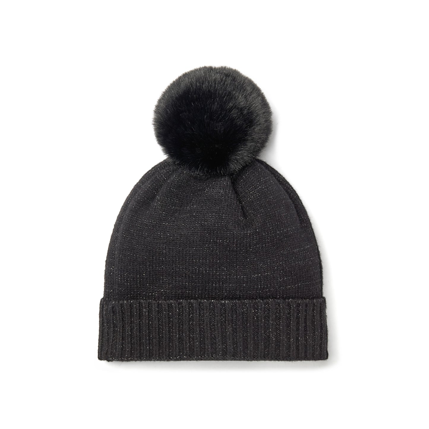 A Dee April Black Knitted Pom Hat