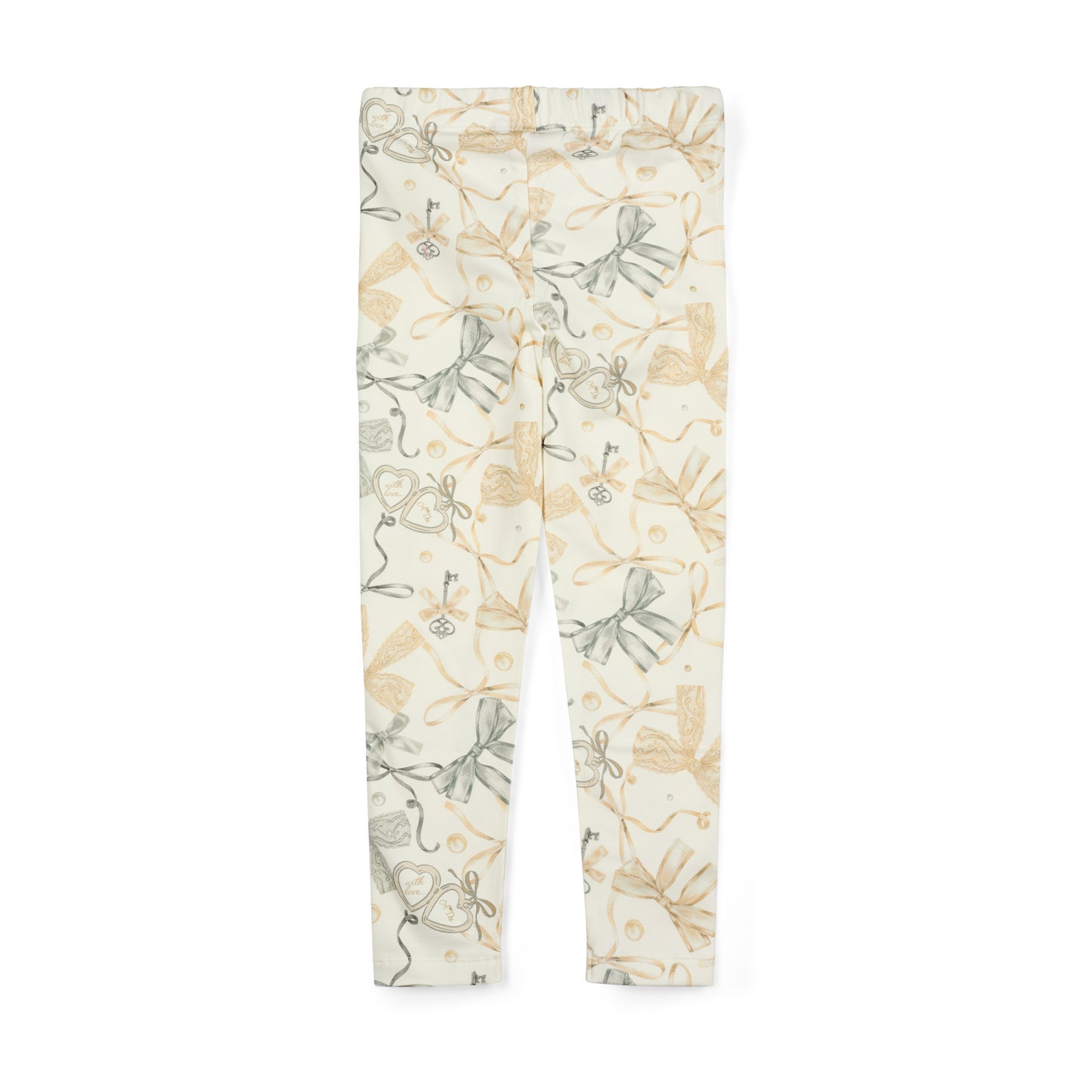 A Dee Blake Cream Bow Print Legging Set