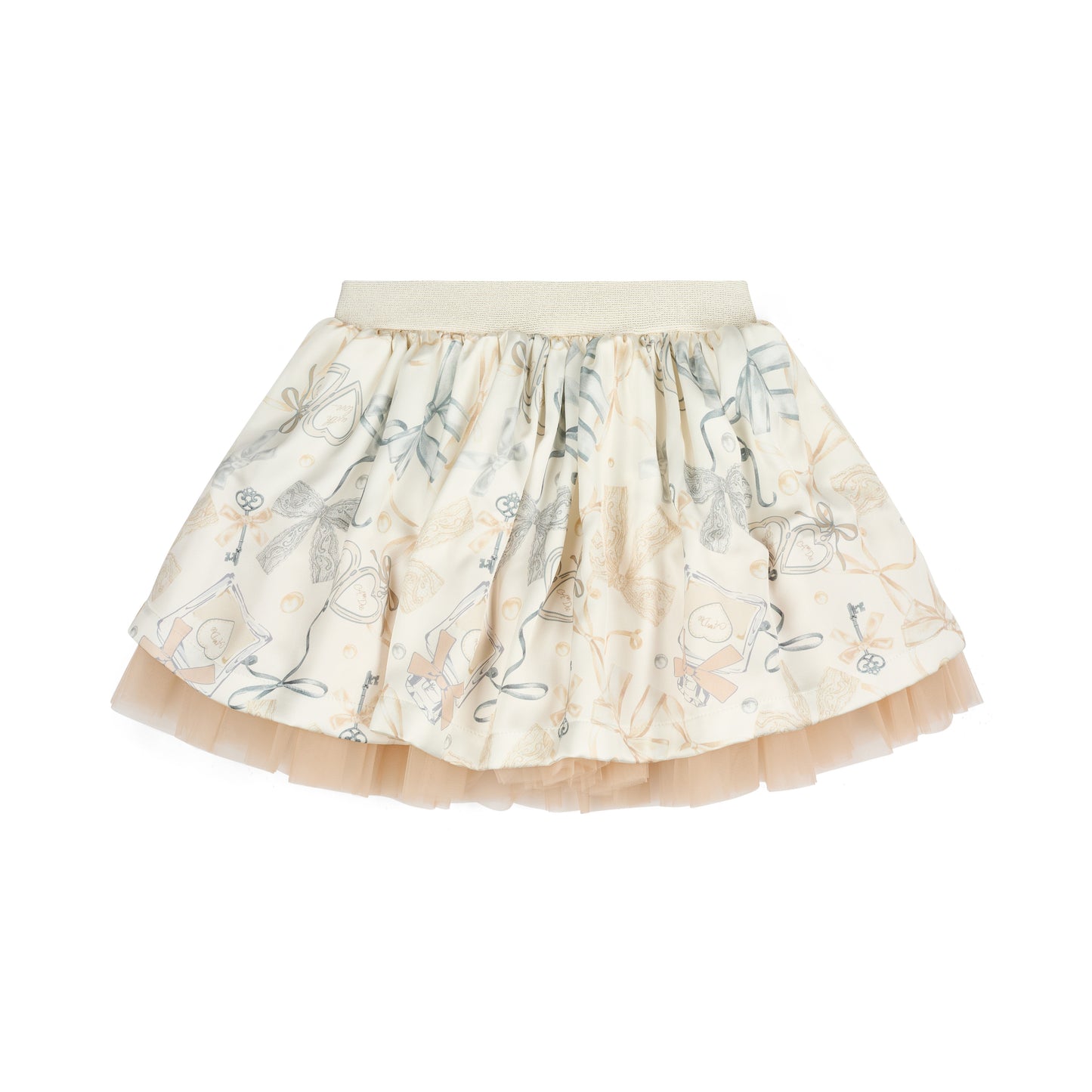 A Dee Brie Beige Bow Print Skirt Set