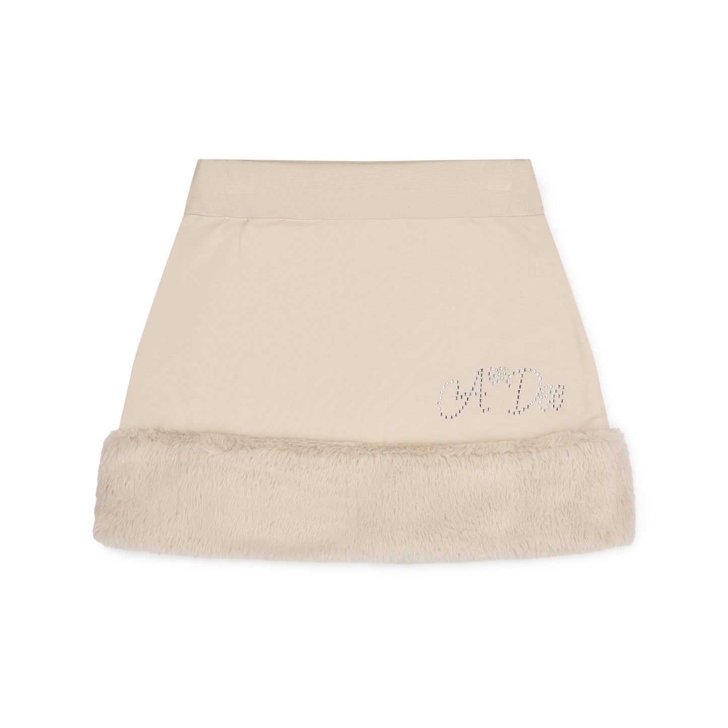 A Dee Andrea Beige Faux Fur Skirt Set