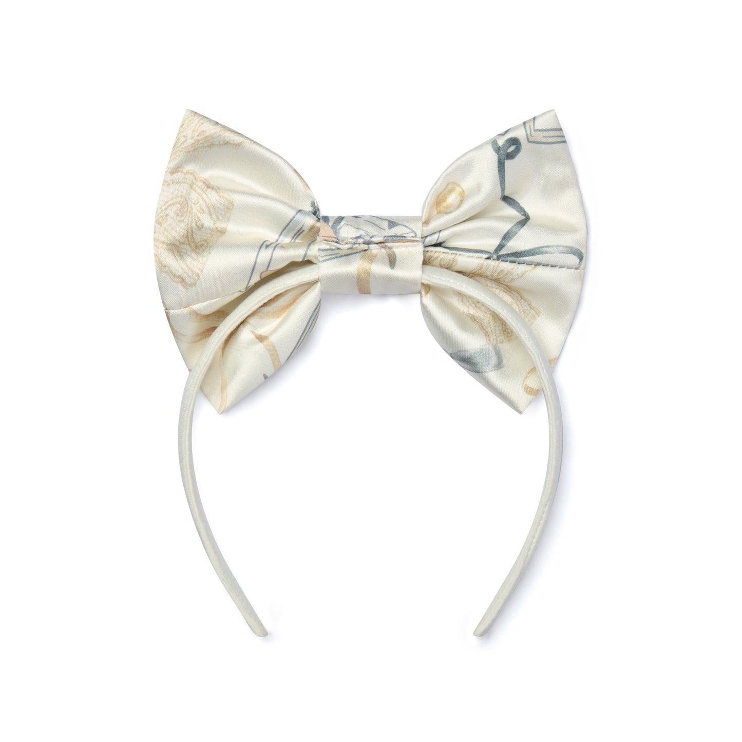 A Dee Allie Cream Bow Print Hairband