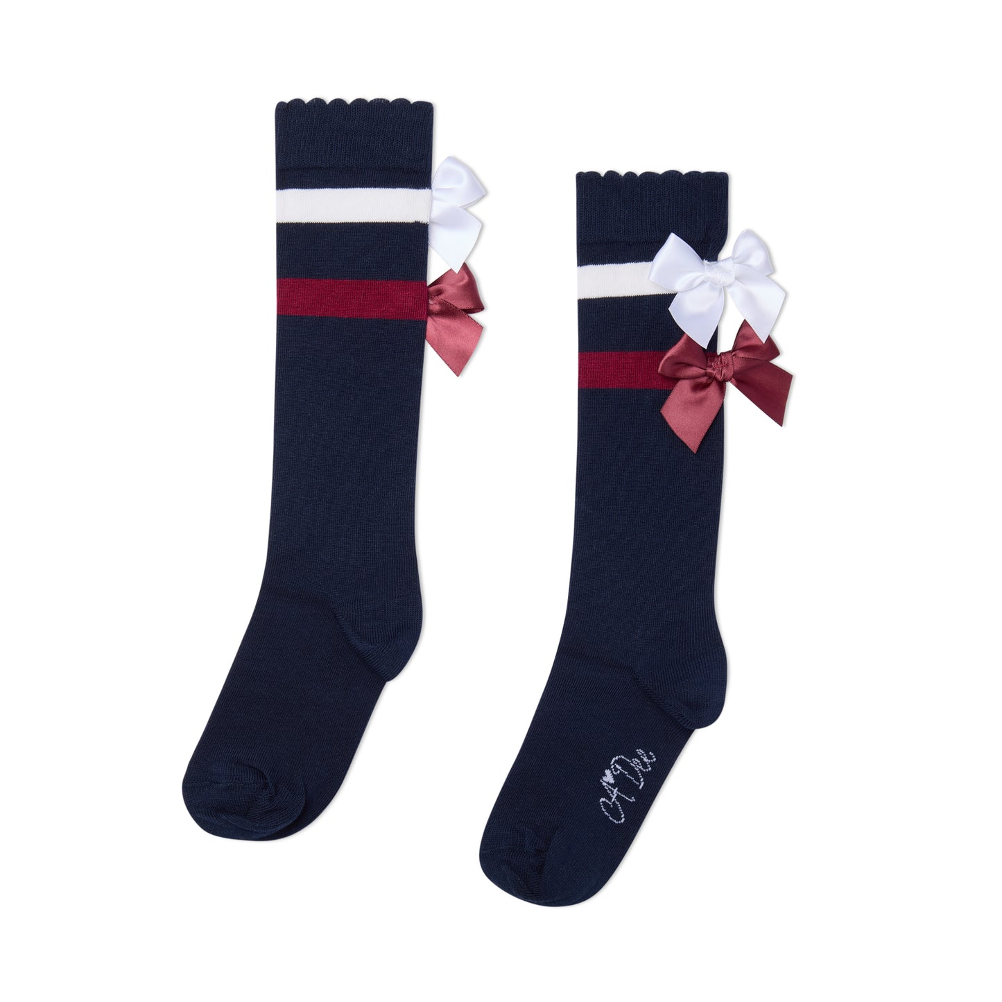 A Dee Astrid Navy Bow Knee Socks