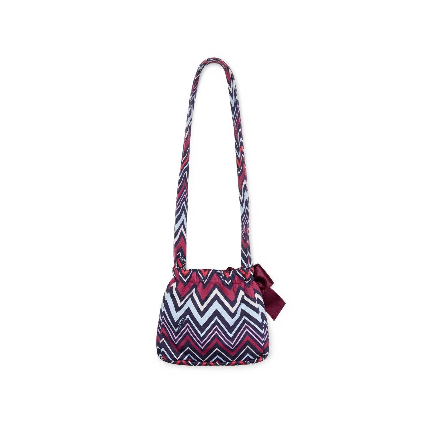 A Dee Brenda Navy Chevron Print Handbag