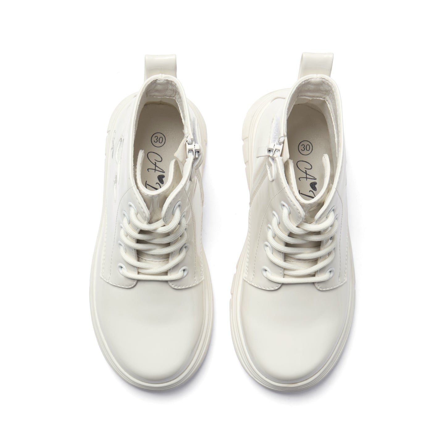 A Dee Amore White Heart Boots