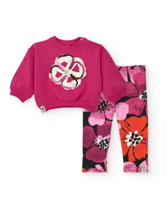 Tuc Tuc Pink Flower Legging Set