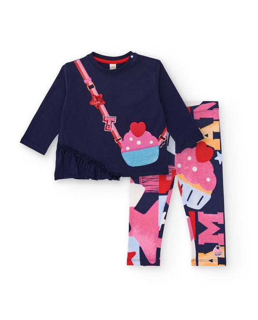 Tuc Tuc Navy Cupcake Legging Set