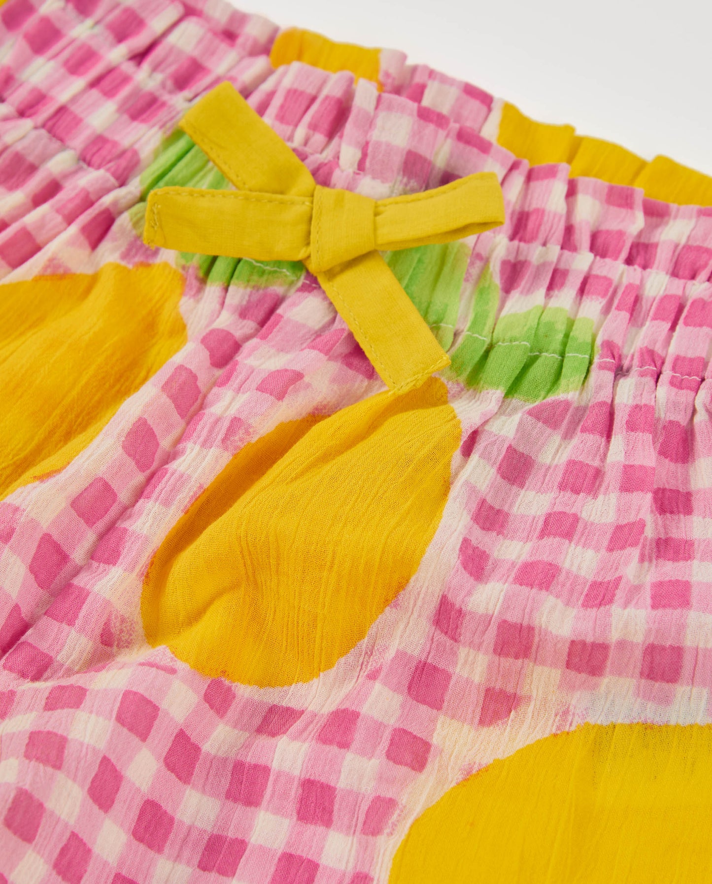 Tuc Tuc Pink Lemon Check Short Set