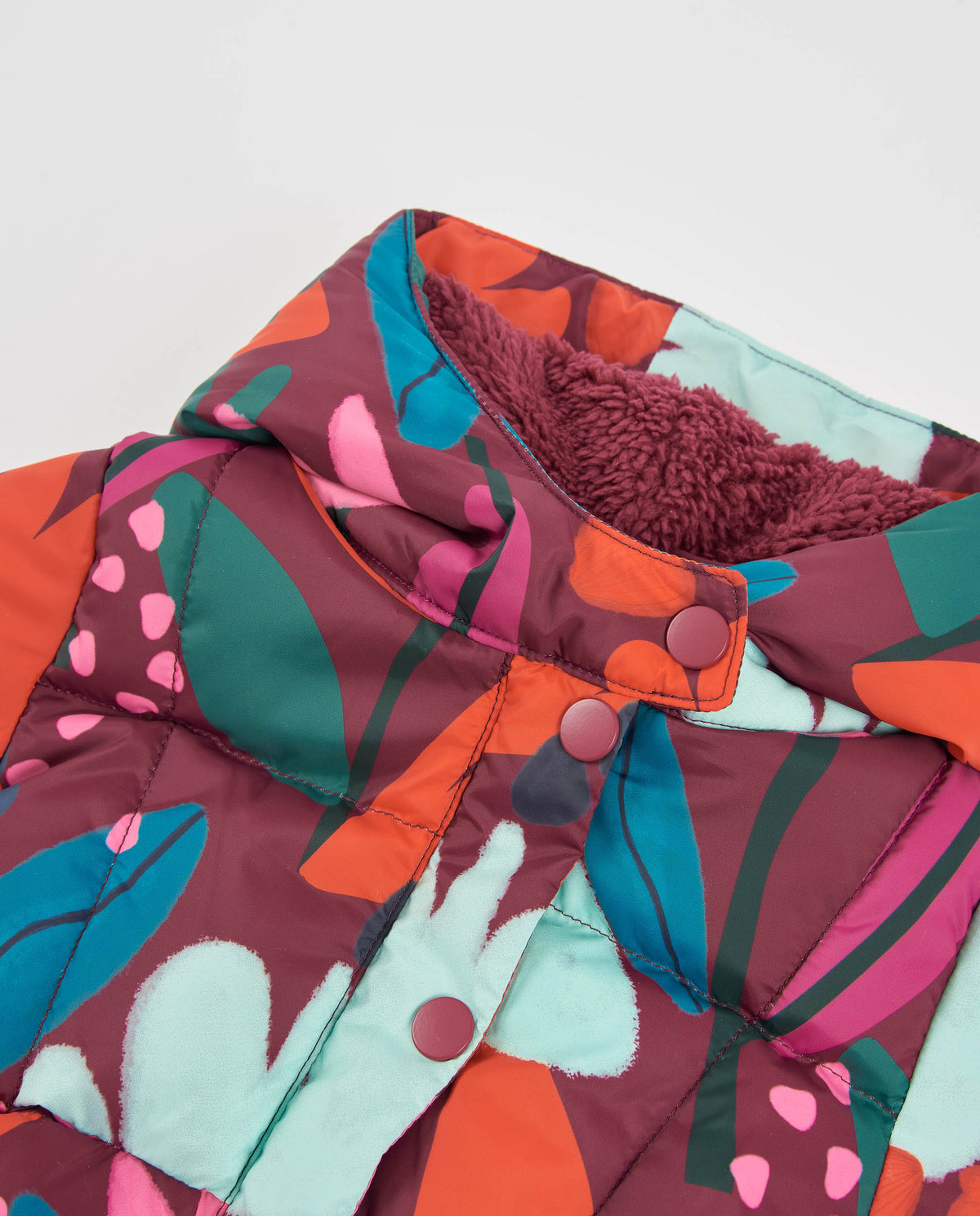 Tuc Tuc Burgundy Floral Padded Coat