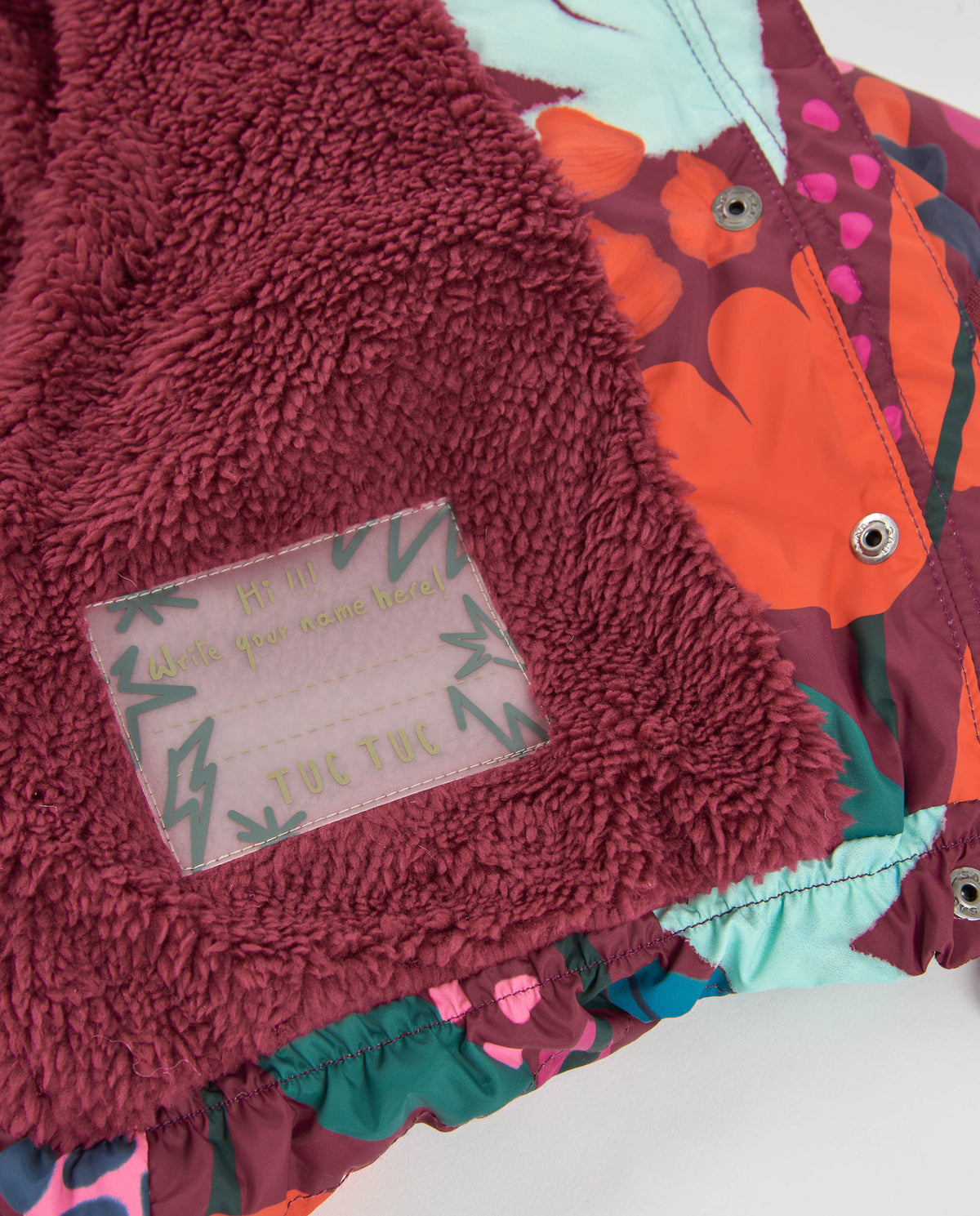 Tuc Tuc Burgundy Floral Padded Coat