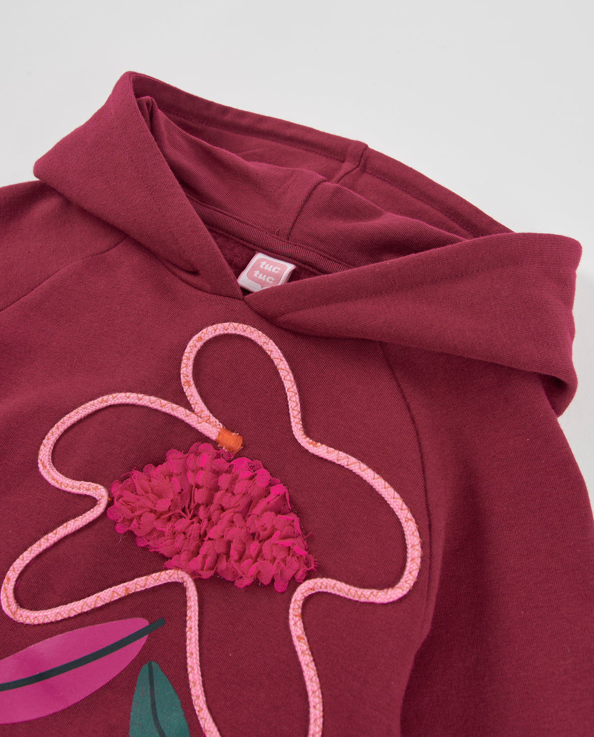 Tuc Tuc Burgundy Floral Hooded Dress