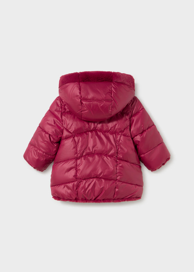 Mayoral Baby Girls Burgundy Reversible Coat