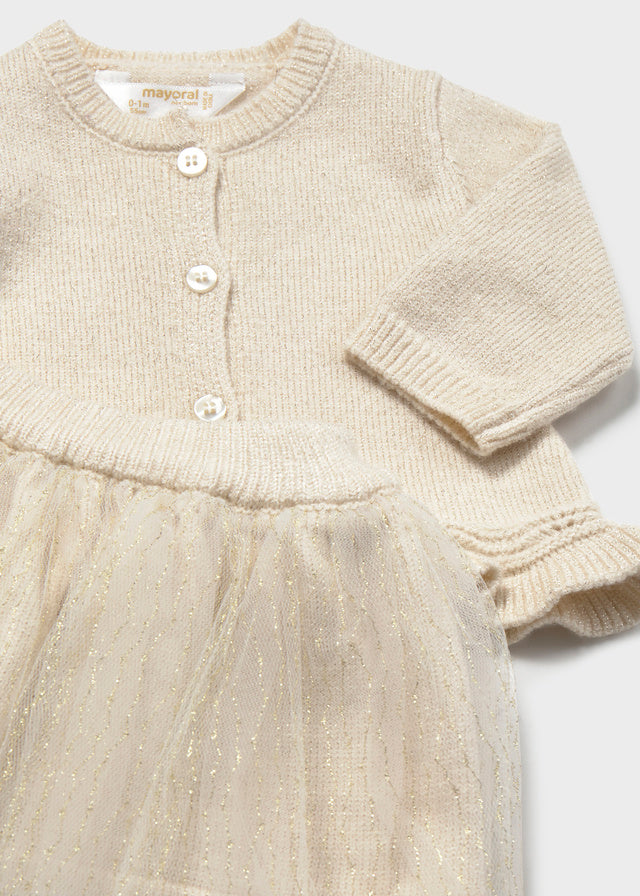 Mayoral Newborn Cream Tulle 3pc Skirt Set 2811