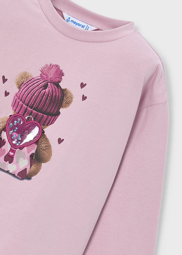 Mayoral Mauve Heart Teddy Legging Set
