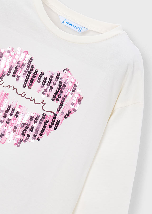 Mayoral Mauve Sequin Heart 3pc Tracksuit