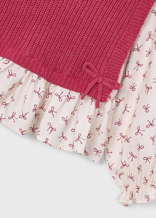 Mayoral Cherry Vest Blouse Legging Set