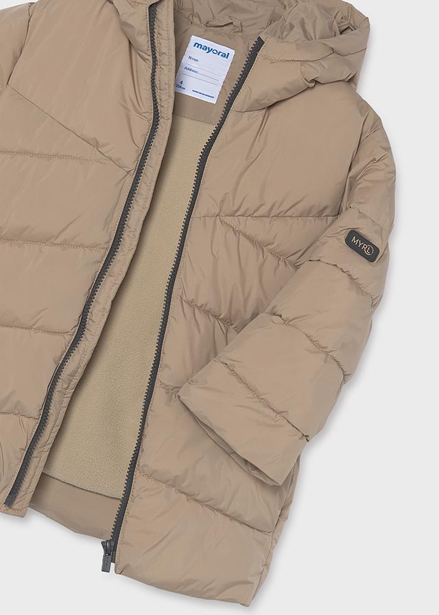 Mayoral Stone Beige Long Padded Coat