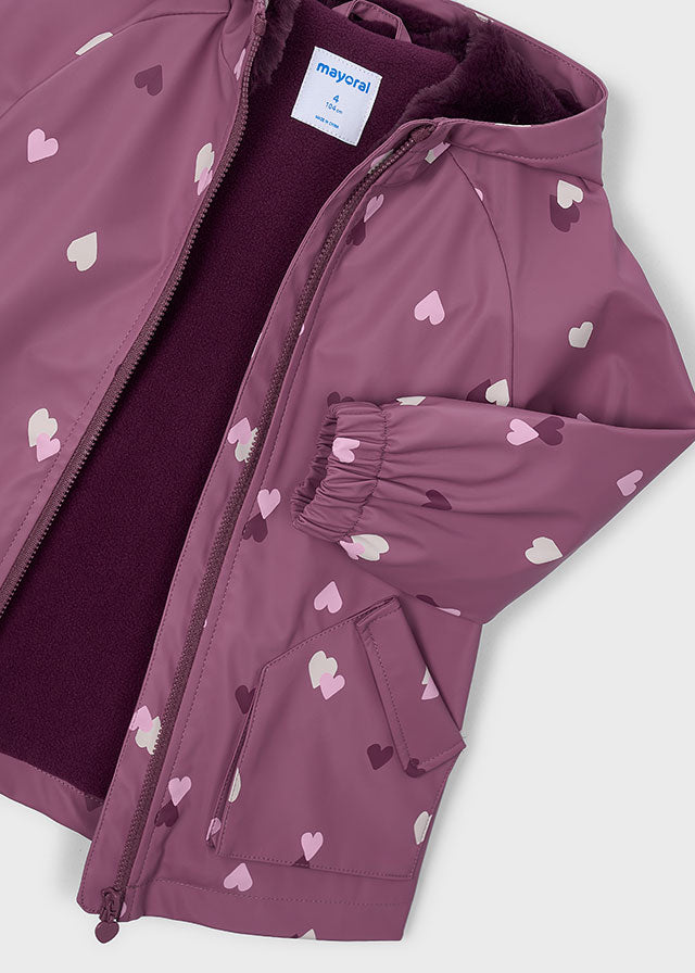 Mayoral Mauve Multi Heart Raincoat