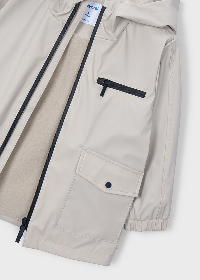 Mayoral Light Grey Hooded Raincoat