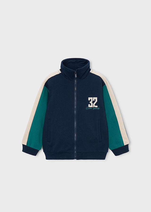 Mayoral Navy & Green 4pc Zip Tracksuit
