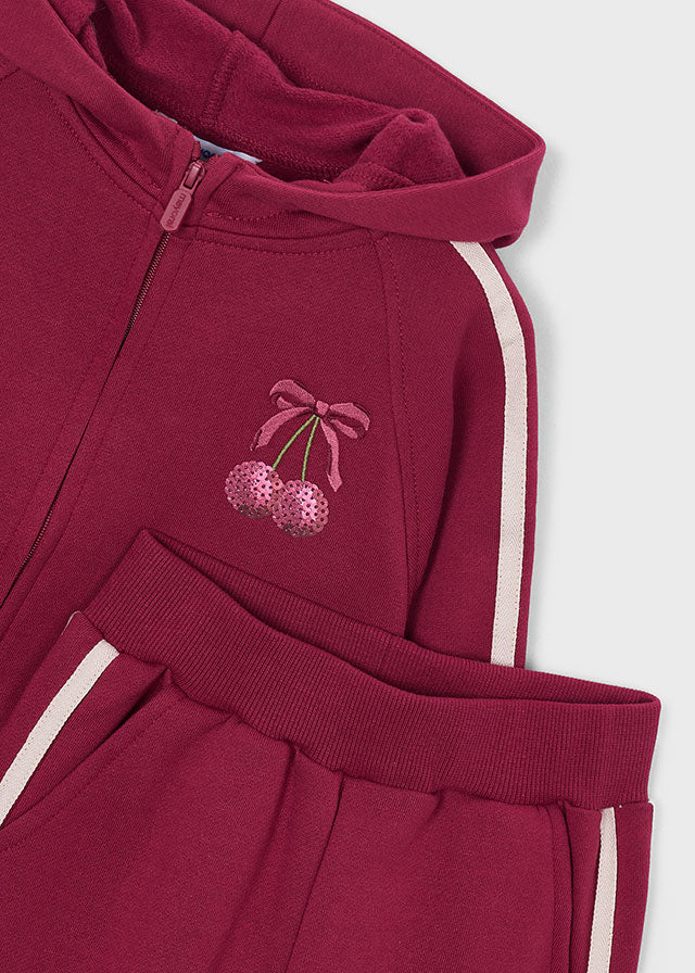 Mayoral Burgundy Bow Cherry 3pc Tracksuit