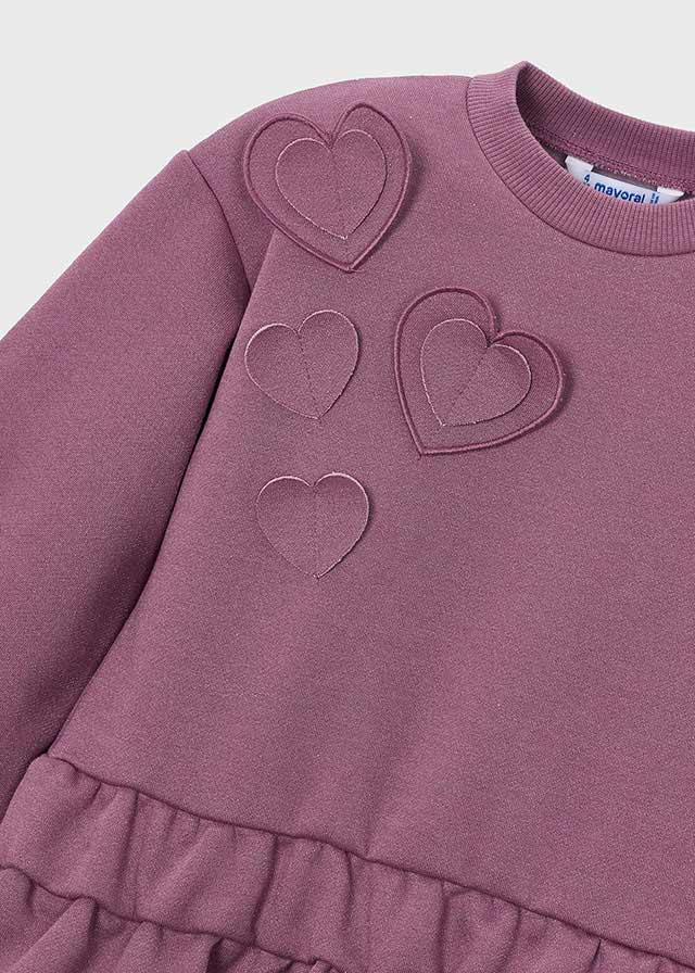 Mayoral Mauve Heart Frill Dress