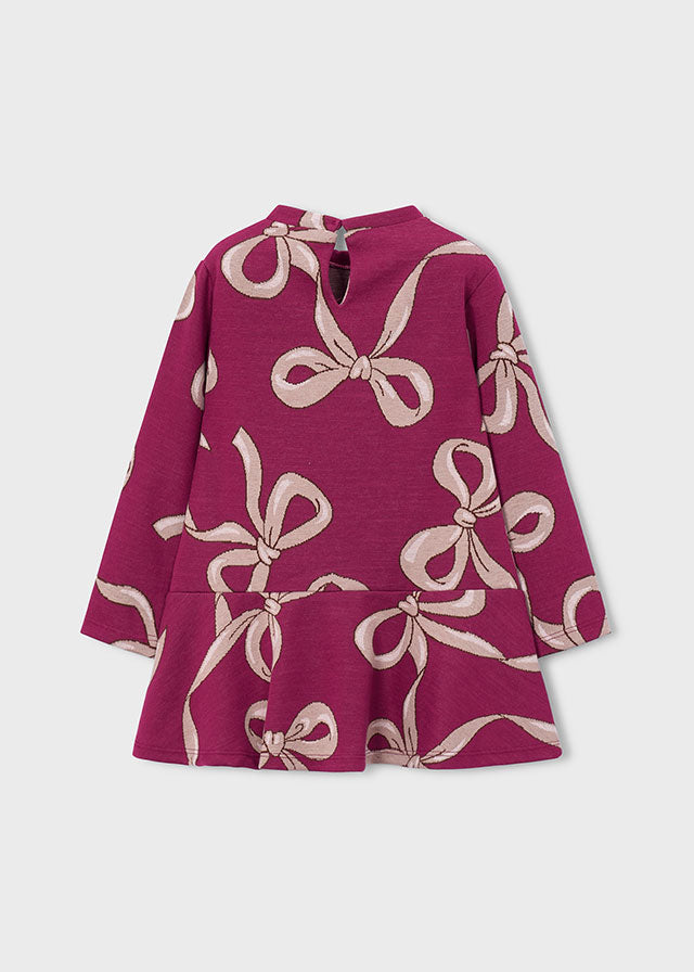 Mayoral Burgundy Bow & Bag Dress
