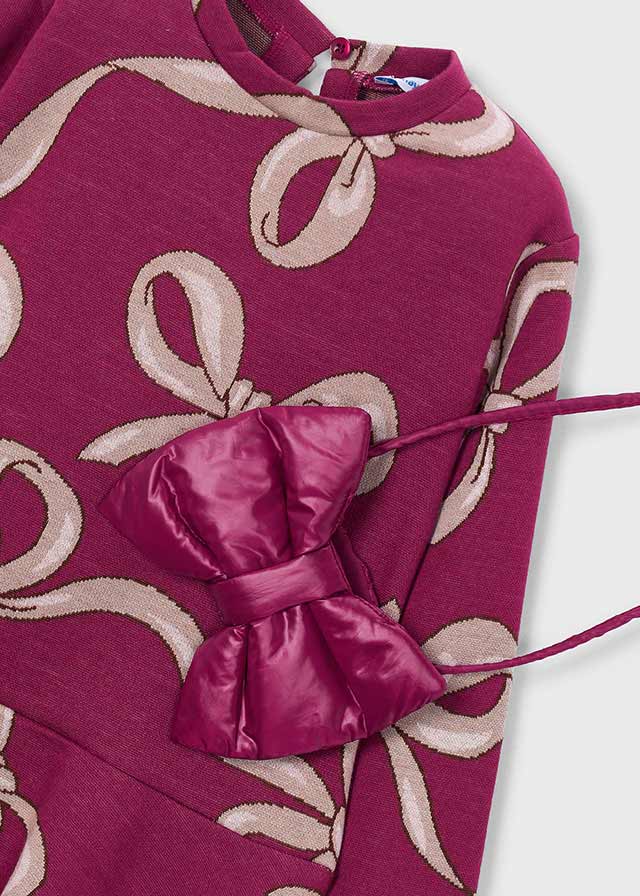 Mayoral Burgundy Bow & Bag Dress