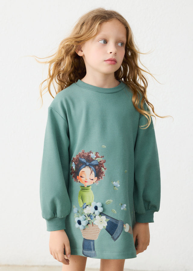Mayoral Green Girl Flower Dress