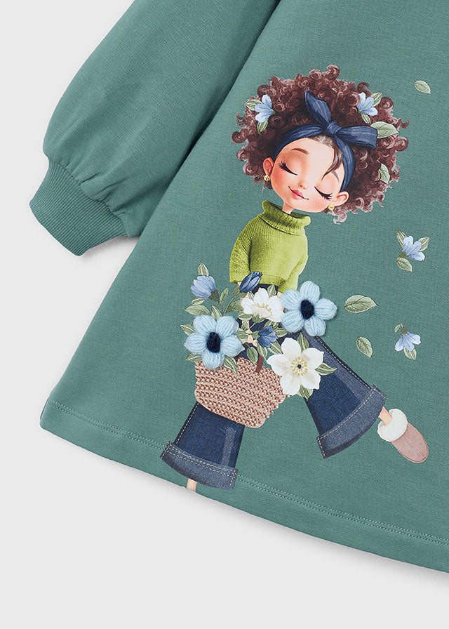 Mayoral Green Girl Flower Dress