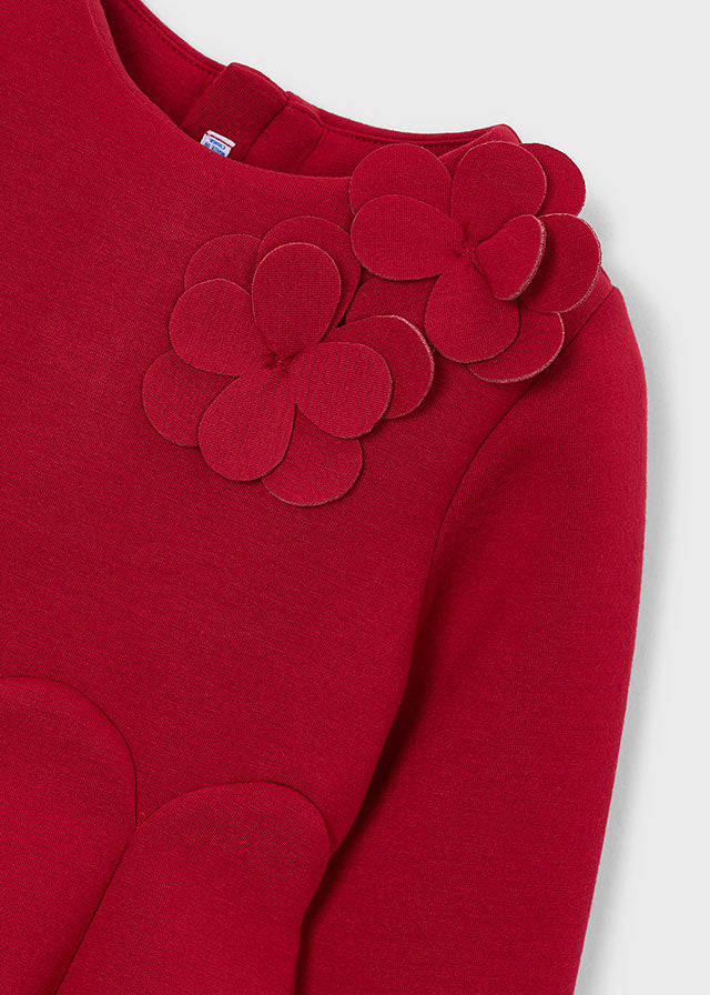 Mayoral Red 3D Flower Dress