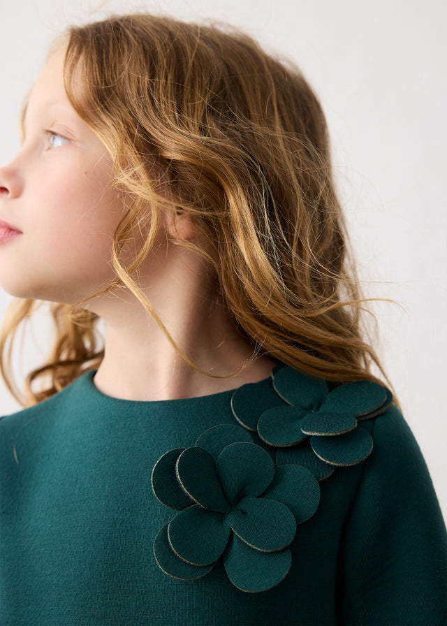 Mayoral Green 3D Flower Dress