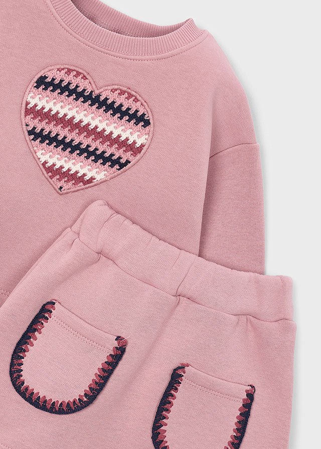 Mayoral Pink Heart Pocket Skirt Set