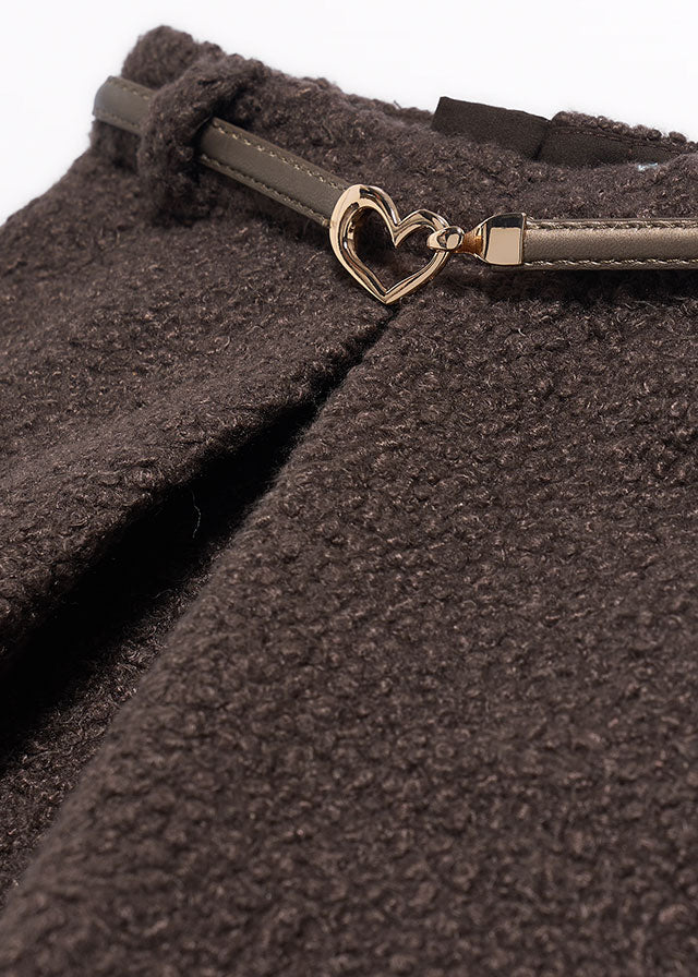 Abel & Lula Brown Borg Skirt Set