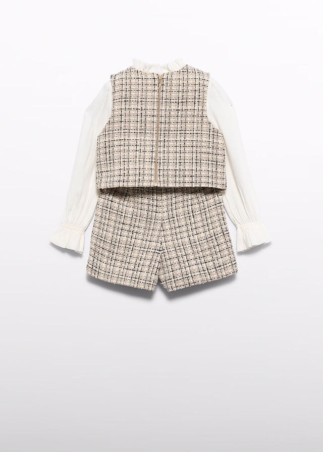 Abel & Lula Beige Tweed Short Set
