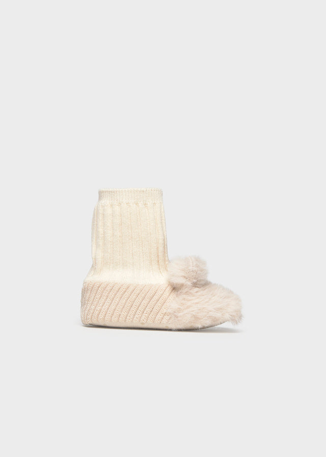 Mayoral Newborn Teddy Fluffy Booties 9154
